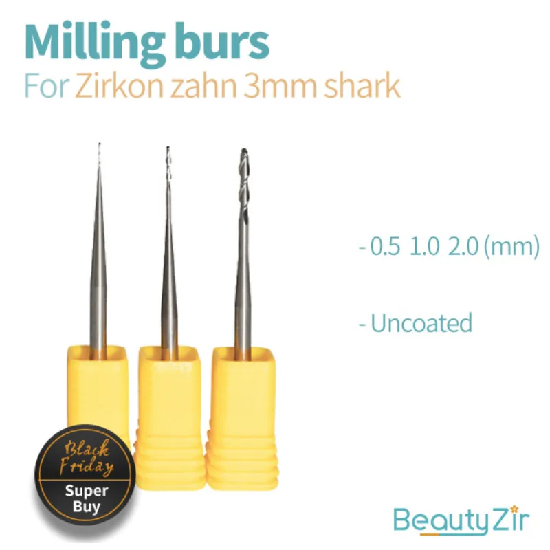 3 шт. zirkon zahn cad cam M5/M3 мм фрезерный станок без покрытия/Алмазное покрытие Burs