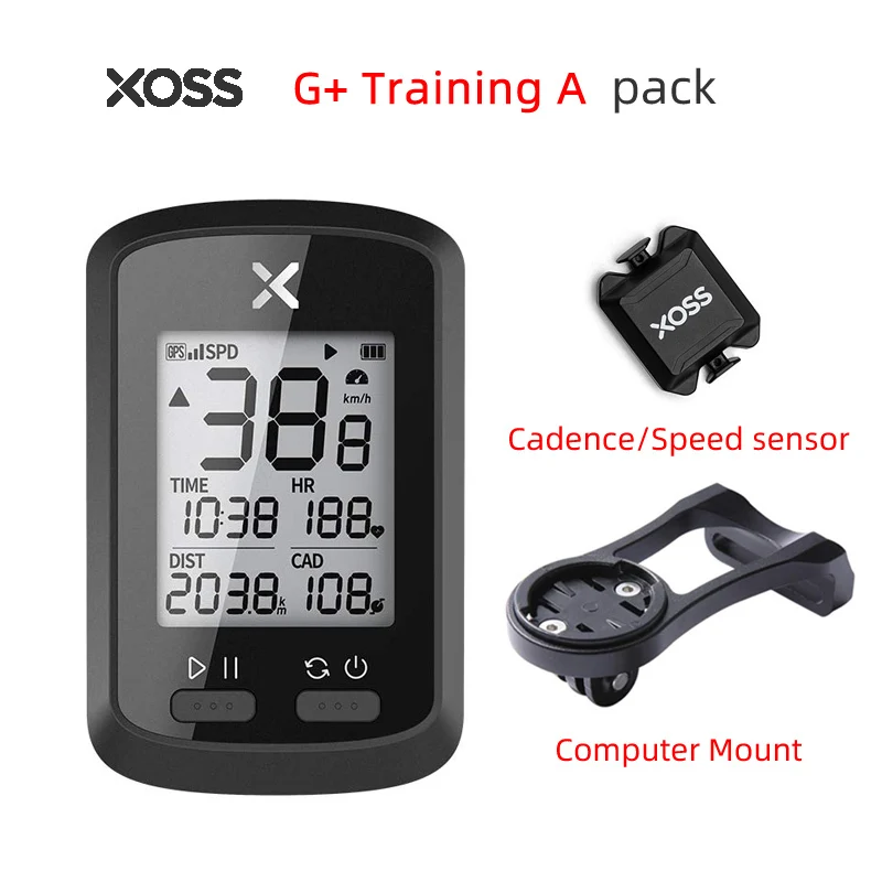Training A pack Xoss велосипед компьютер G+ беспроводной GPS Спидометр Водонепроницаемый дорожный велосипед Mtb велосипед Bluetooth Ant+ с каденсом велокомпьютеры - Цвет: Training A pack