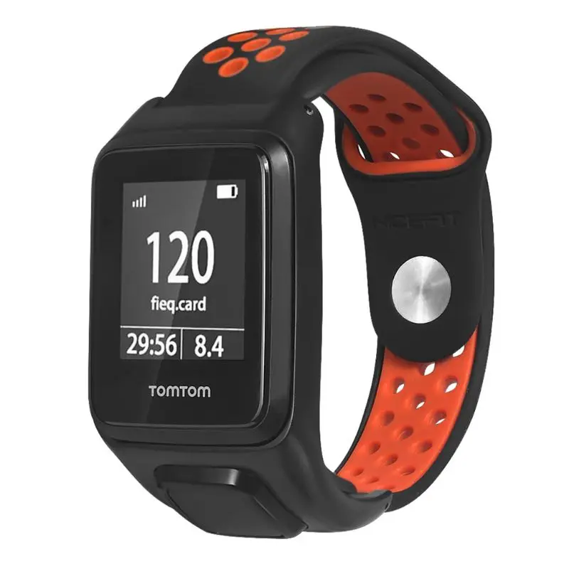 Дышащий ремешок для часов, сменный силиконовый ремешок для Tomtom Runner 3/Adventurer/Golfer 2/Runner 2 Cardio Music Watch