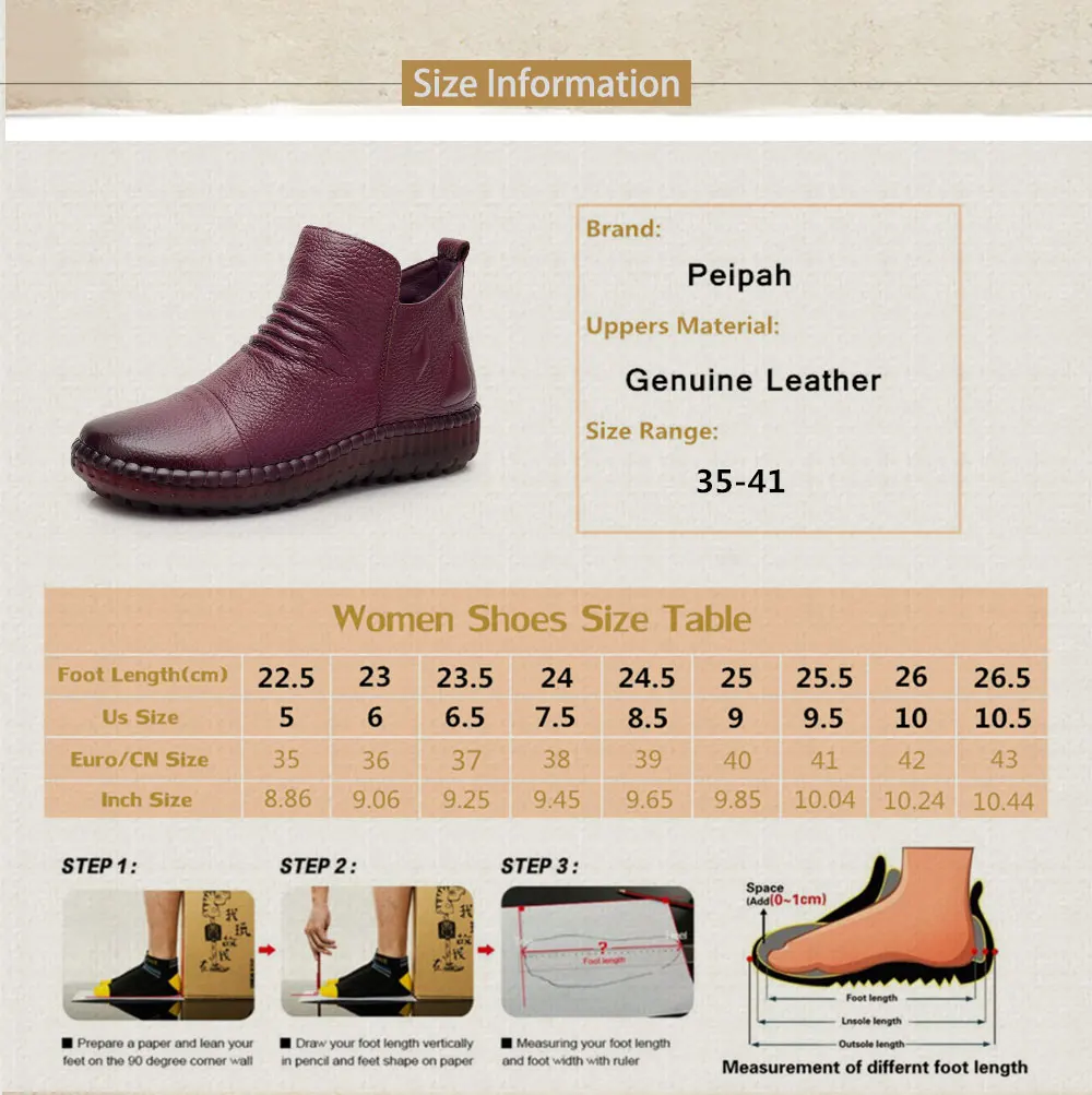 PEIPAH/Демисезонные ботильоны; женская обувь из натуральной кожи; женские повседневные ботинки «Челси»; женская обувь на плоской подошве с молнией в стиле ретро; Botas Mujer