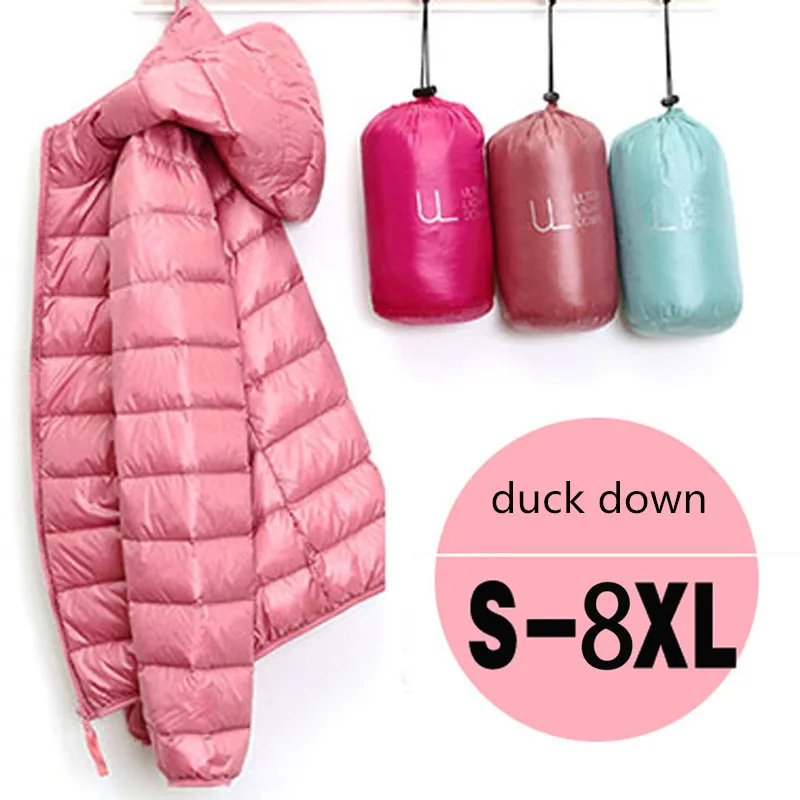 

Brand plus size 6xl 7XL 8XL Plus Ultra Light Down Jacket Women Duck Down Jacket Feather Lightweight Windbreaker Warm Thin Coats