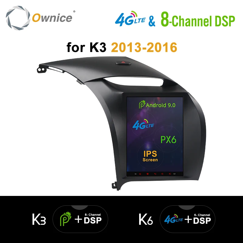 Ownice Tesla style Screen PX6 Android 10 автомобильный dvd плеер 4 Гб 64 GPS навигация Радио