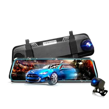 

10'' Touch Screen 1080P Car DVR stream media Dash camera Dual Lens Video Recorder Rearview mirror 1080p Backup camera