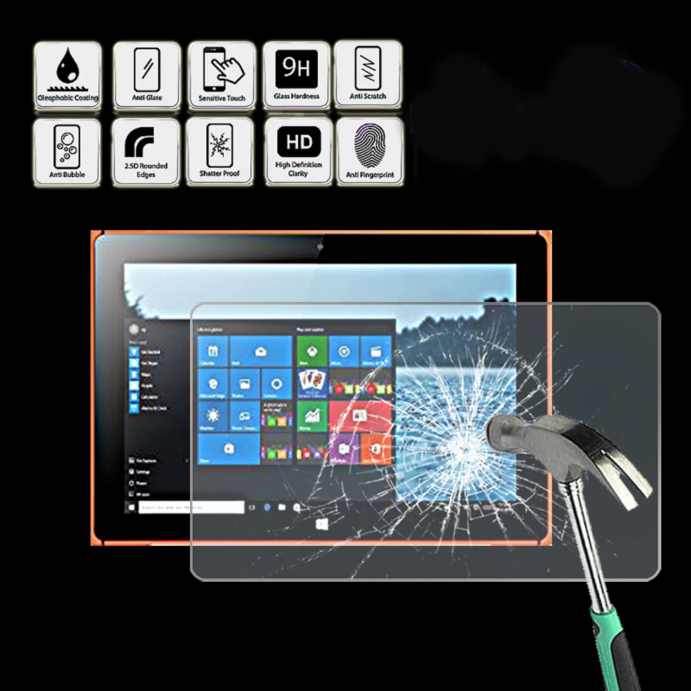 

For IRULU W1002 - Tablet Tempered Glass Screen Protector Cover HD Quality Screen Film Protector Guard Cover