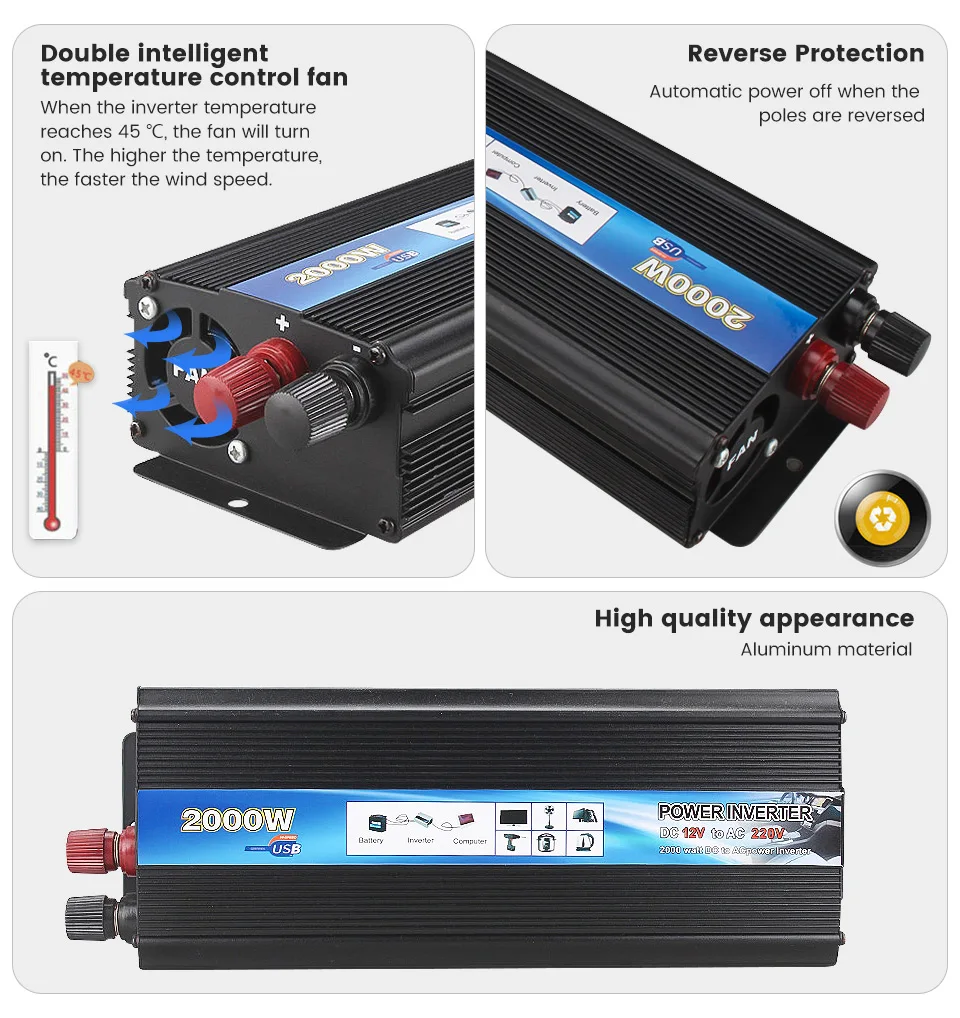 SUNYIMA модифицированный синусоидальный инвертор DC12V/24 V к AC220V 50HZ усилитель конвертера мощности для автомобиля Инвертор бытовой DIY