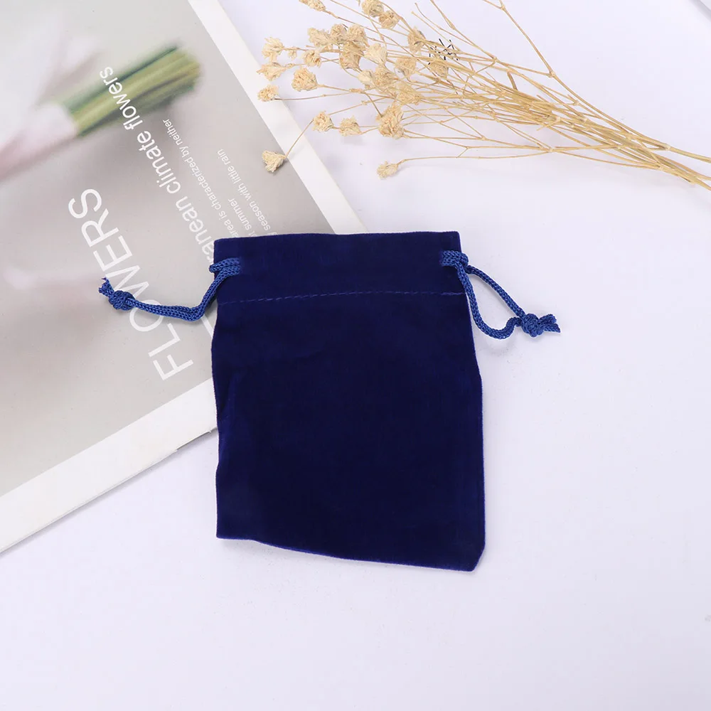 blue 10 шт. сумка для подарков, простая Флокированная Сумочка для монет, посылка, сумка на шнурке, маленькая сумка для женщин, девушек, ткань для хранения ювелирных изделий - Цвет: blue