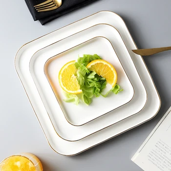 

Nordic Creative 6-10 inch Matte Ceramic Steak Plate Pasta Tray Salad plates dessert Plates western food plate ceramic square