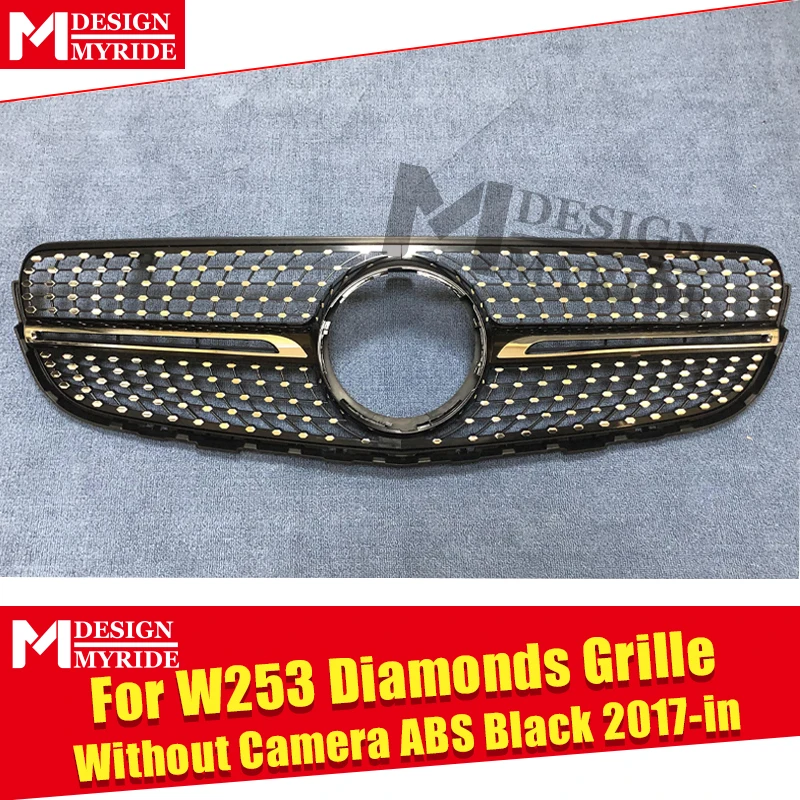 Подходит для Mercedes GLC класс W253 X253 решетка гриль Diamond стиль ABS серебро знак любви GLC250 GLC350 GLC400 выглядят решетки 17-в
