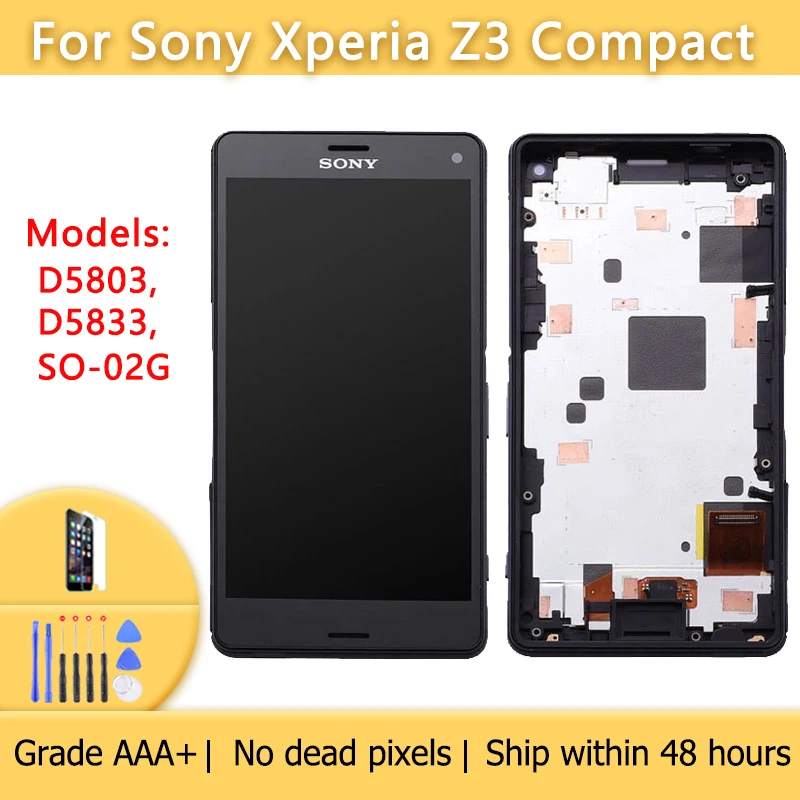 ЖК-дисплей AAA + для Sony Xperia Z3 Compact D5803 D5833 SO-02G цифровой сенсорный экран 4 6 дюйма в