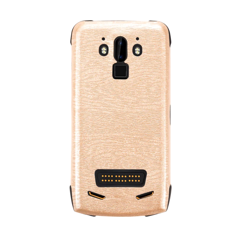 Деревянный зернистый чехол для телефона из искусственной кожи Для Doogee S90 Мягкий Силиконовый Чехол Для Doogee S90 защитный чехол - Цвет: Gold