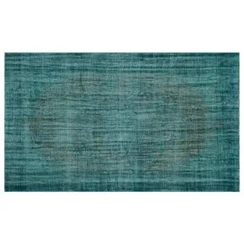 

Handmade Turquoise Vintage Overdyed Turkish Area Rug 182x310 Cm-5'12''X10'2''