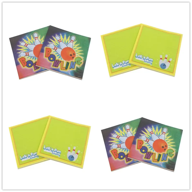 

10pcs 33*33cm bowling theme paper napkins serviettes decoupage decorated for wedding party virgin wood tissues