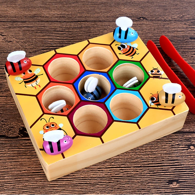 Улей настольные игры Монтессори развлечения Раннее Образование головоломки строительные блоки деревянные игрушки подарок для ребенка