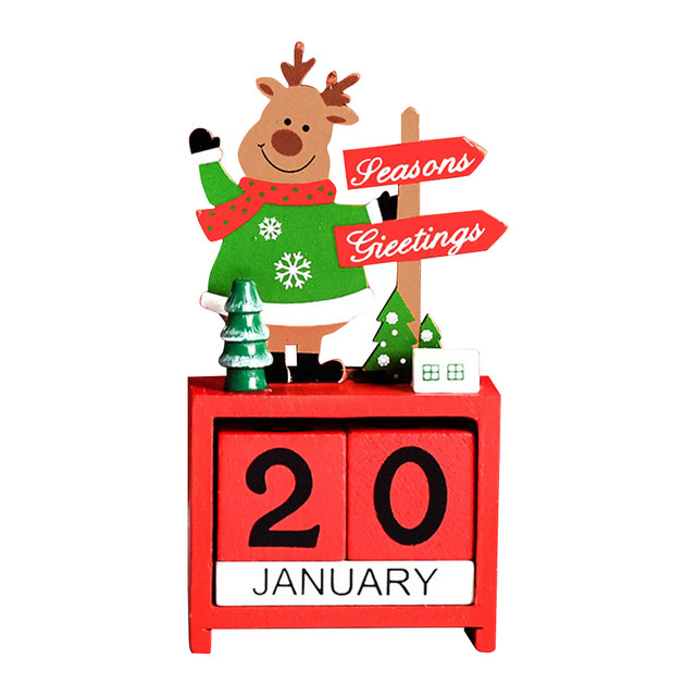 Decoration Countdown Calendar Number Wooden Blocks Tabletop Desk Christmas Decorations For Home Navidad Новый Год