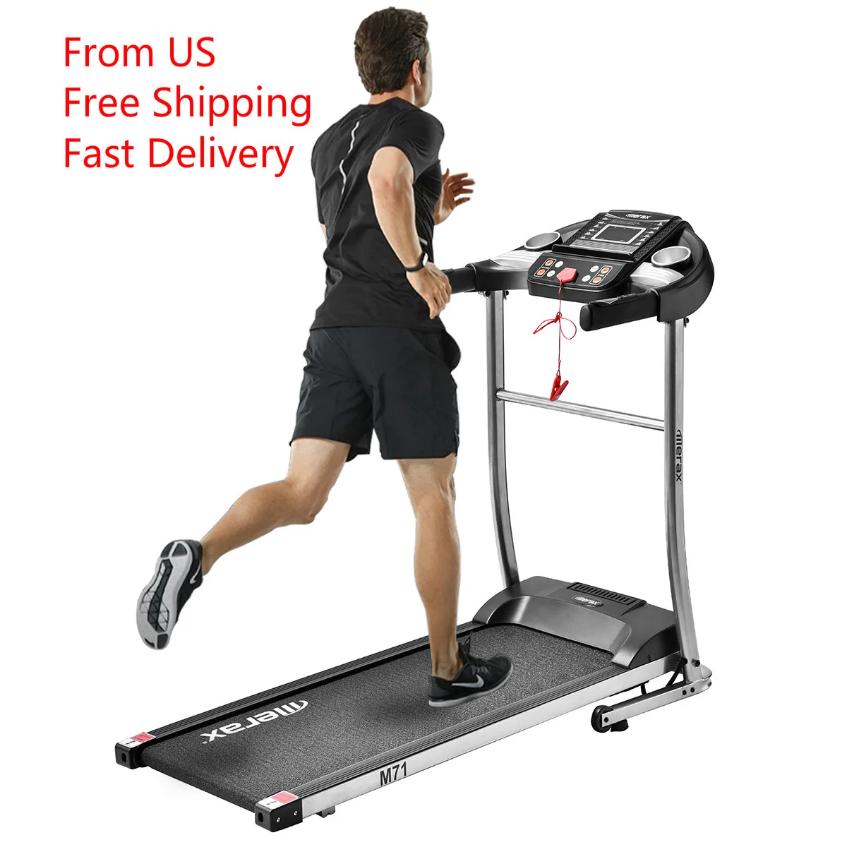 

TREXM 0.8-10 KM/H Speed Levels Treadmill Easy Assembly Folding Electric Treadmill Motorized Running Machine With LED Display