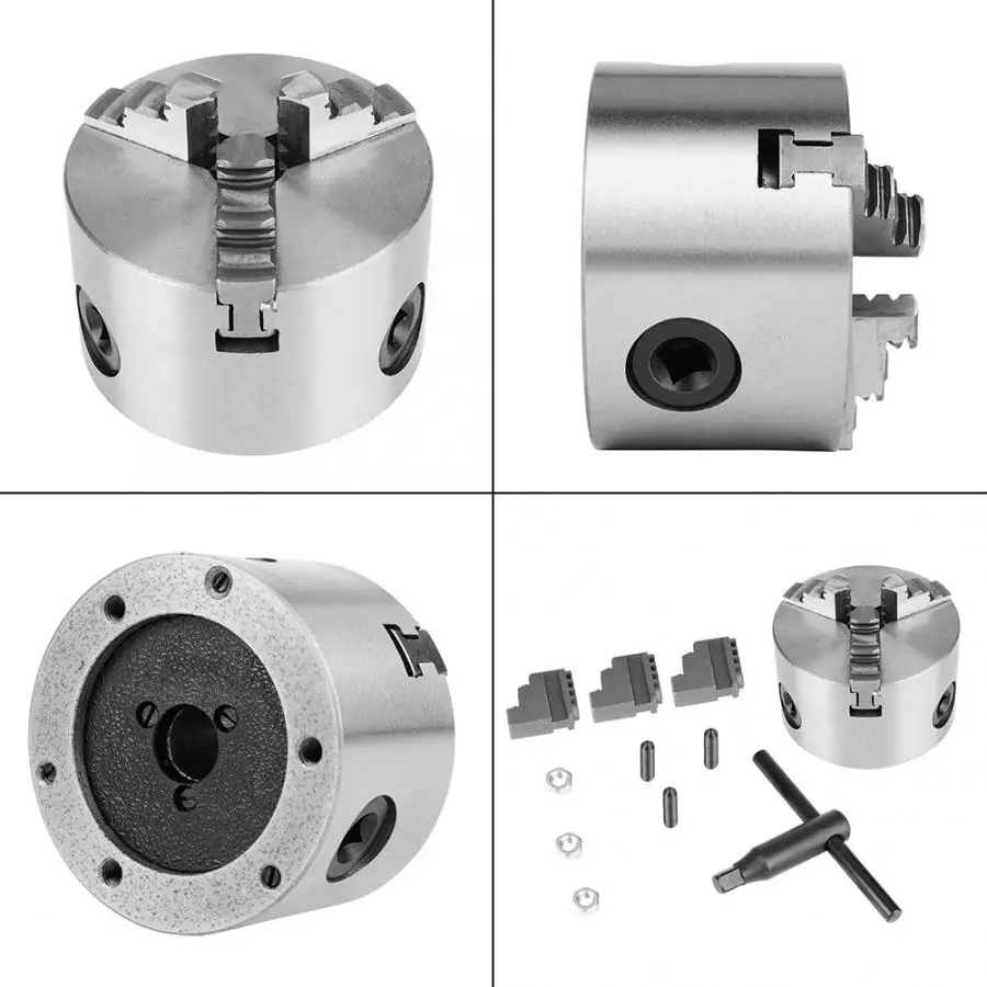 3-дюймовый K11-80 3-кулачковый Самоцентрирующийся зажимной металлический токарный патрон с дополнительной челюсти компьютерным числовым программным управлением Аксессуары для коротких цилиндрический центр