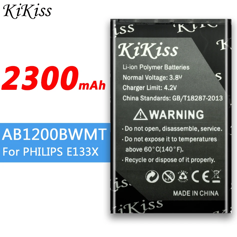 2300 мАч AB1200BWMT для PHILIPS E133X батарея для сотового телефона большая мощность батарея большой емкости