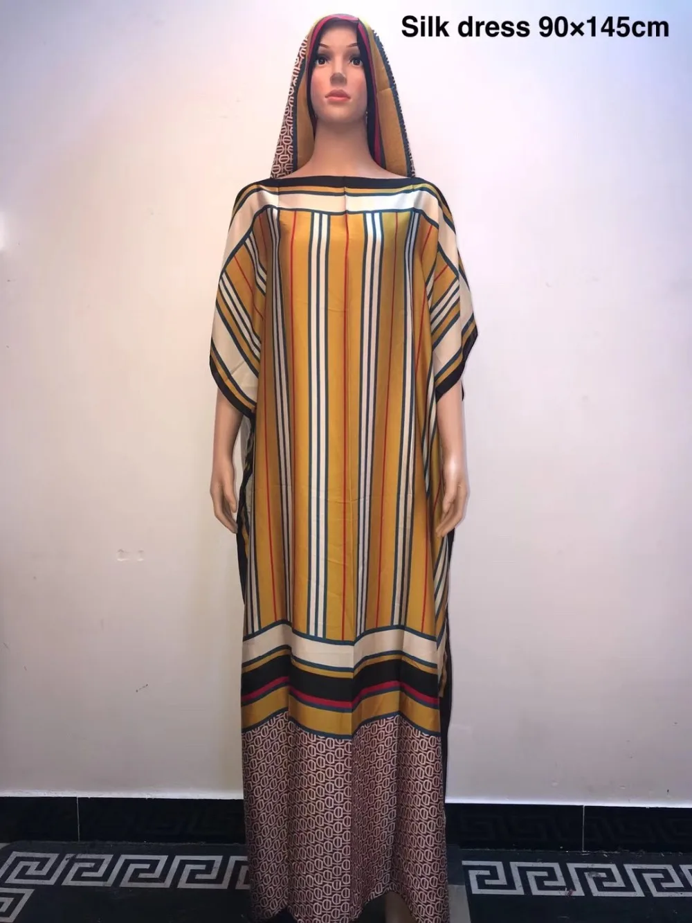 Новый элегантный полосатый Восточный халат шелковые платья Топ Мода Малайзия мусульманское женское платье африканские платья для женщин