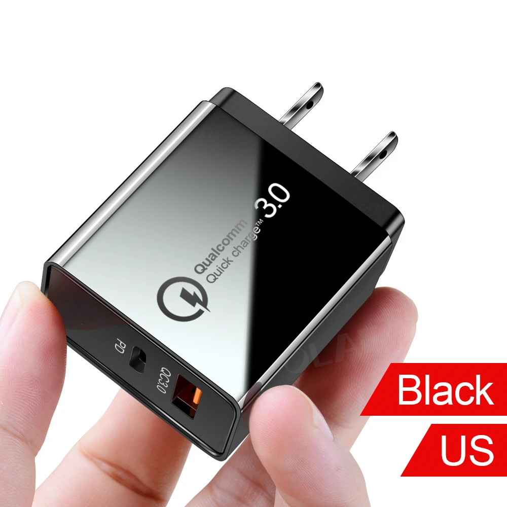 USB PD зарядное устройство Быстрая зарядка 4,0 3,0 usb type C быстрое зарядное устройство для iPhone 11 Pro samsung huawei FCP Phone USB зарядное устройство QC 4,0 3,0 - Тип штекера: One Port US Black
