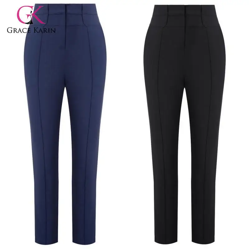 

Grace Karin 70% Rayon Skinny Pants Women Trousers High Waist Female Streetwear Pencil Pants Ladies Elegant Office Work Slim Pant