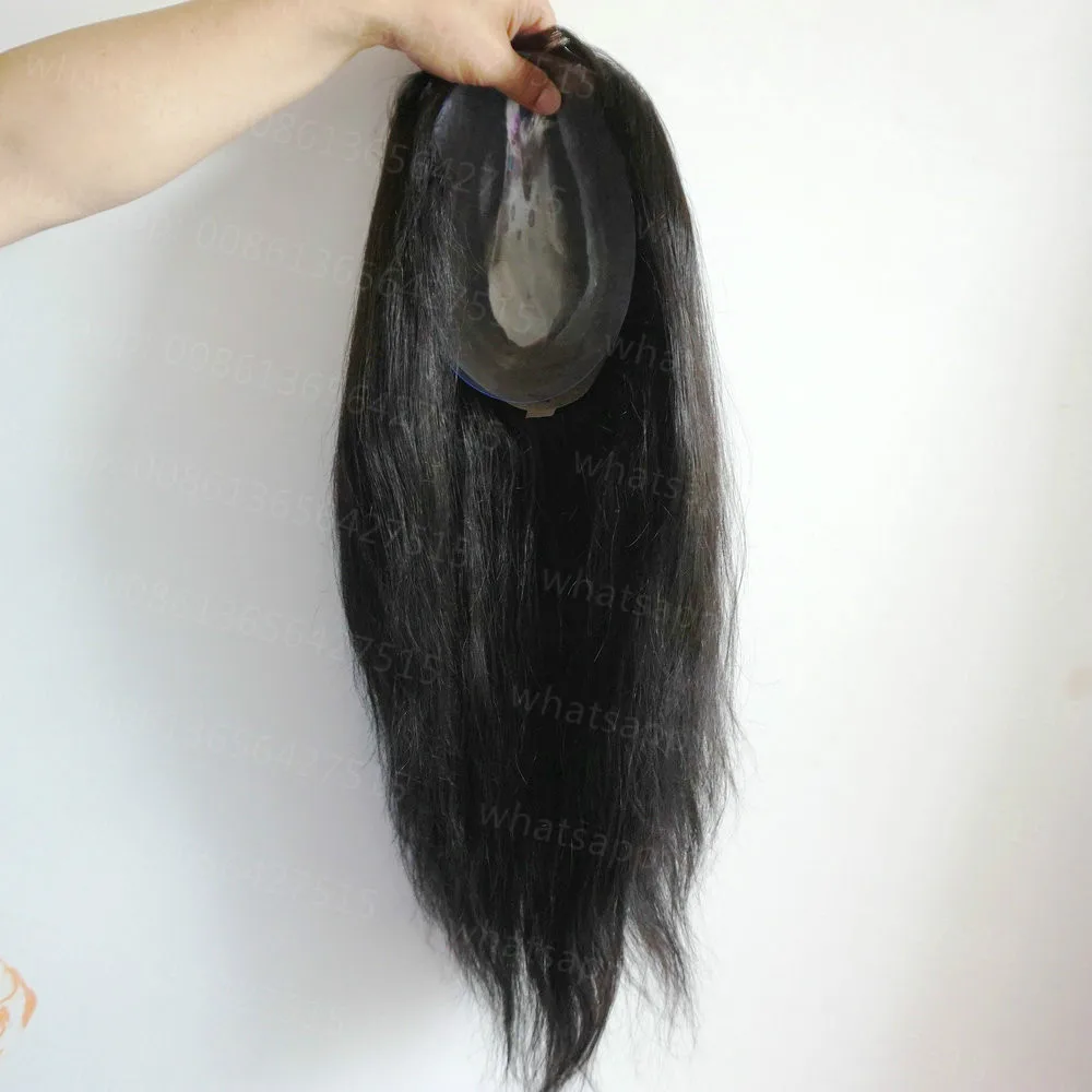 Hstonir человеческие волосы, парик для женщин, ПУ тонкая кожа, невидимый натуральный волос, топ, шиньон, индийские волосы remy TP13