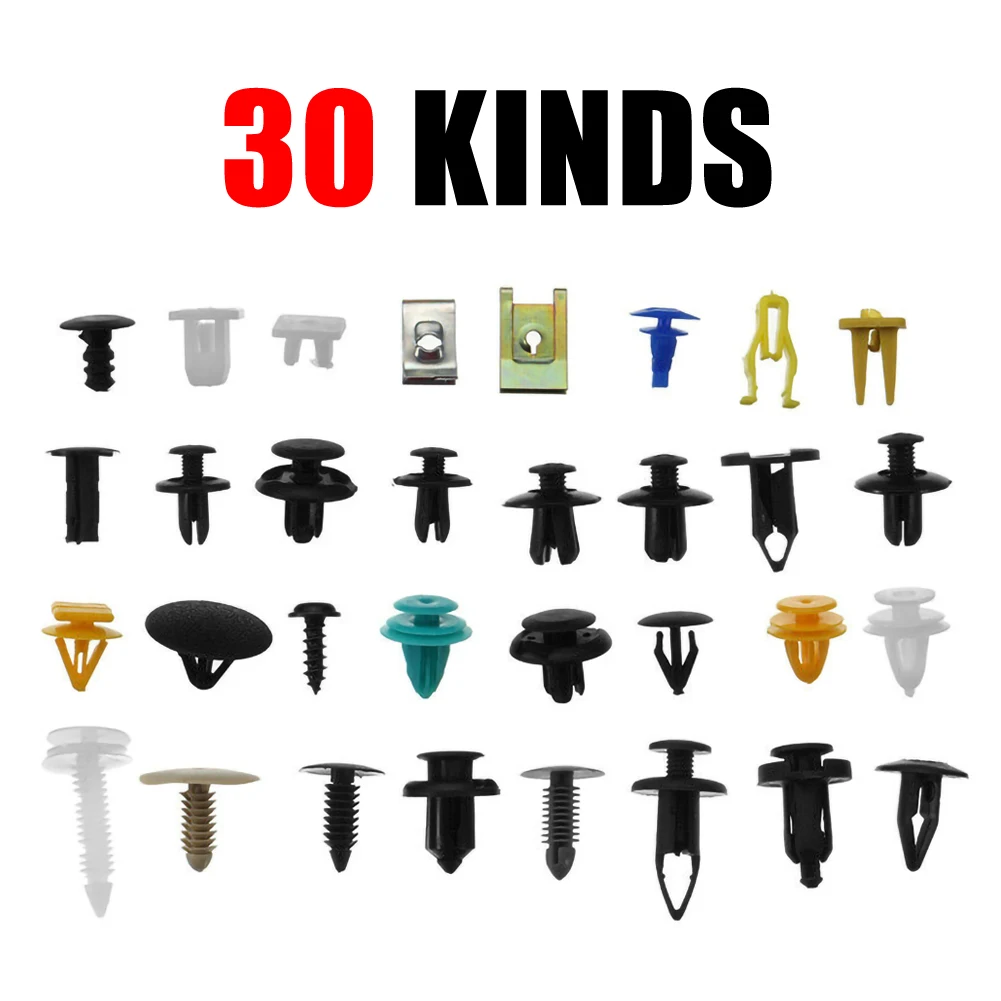 500Pcs Mixed Auto Car Fastener Clip Bumper Fender Plastic Rivet Door Panel USA