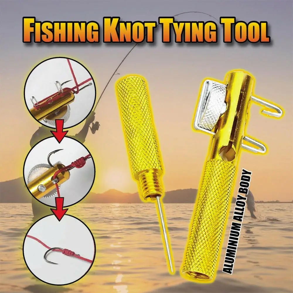 

Aluminum Alloy Fishing Tackle Hook Tier Fishing Line Tying Tool with Sub-line Tie Knots Tie and Loop Tyer Fishhook Remover