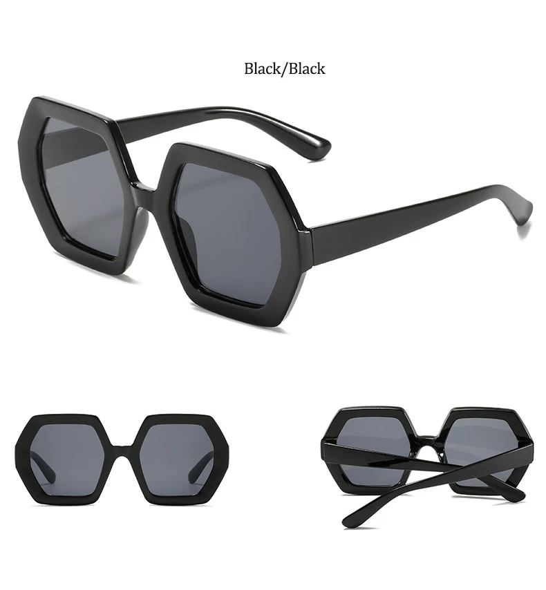 oversized sunglasses 2021Brand Square Woman Sunglasses Trends Oversized Chain Vintage Black Shades Women Polygon Sun Glasses Female Eyewear UV400 black cat eye sunglasses