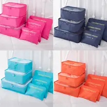 Дорожная сумка, набор, органайзер для багажа, нейлон, 6 шт., набор, большая вместимость, сумки, унисекс, водонепроницаемый чехол, сумка для одежды
