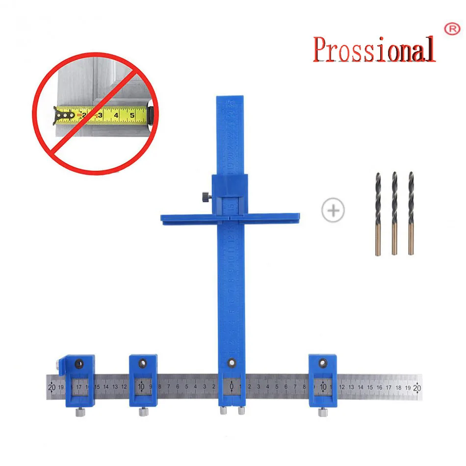 

Detachable Hole Punch Locator Jig Tool Drill Guide Sleeve for Drawer Cabinet Hardware Dowel Wood Drilling Hole Punching Ruler