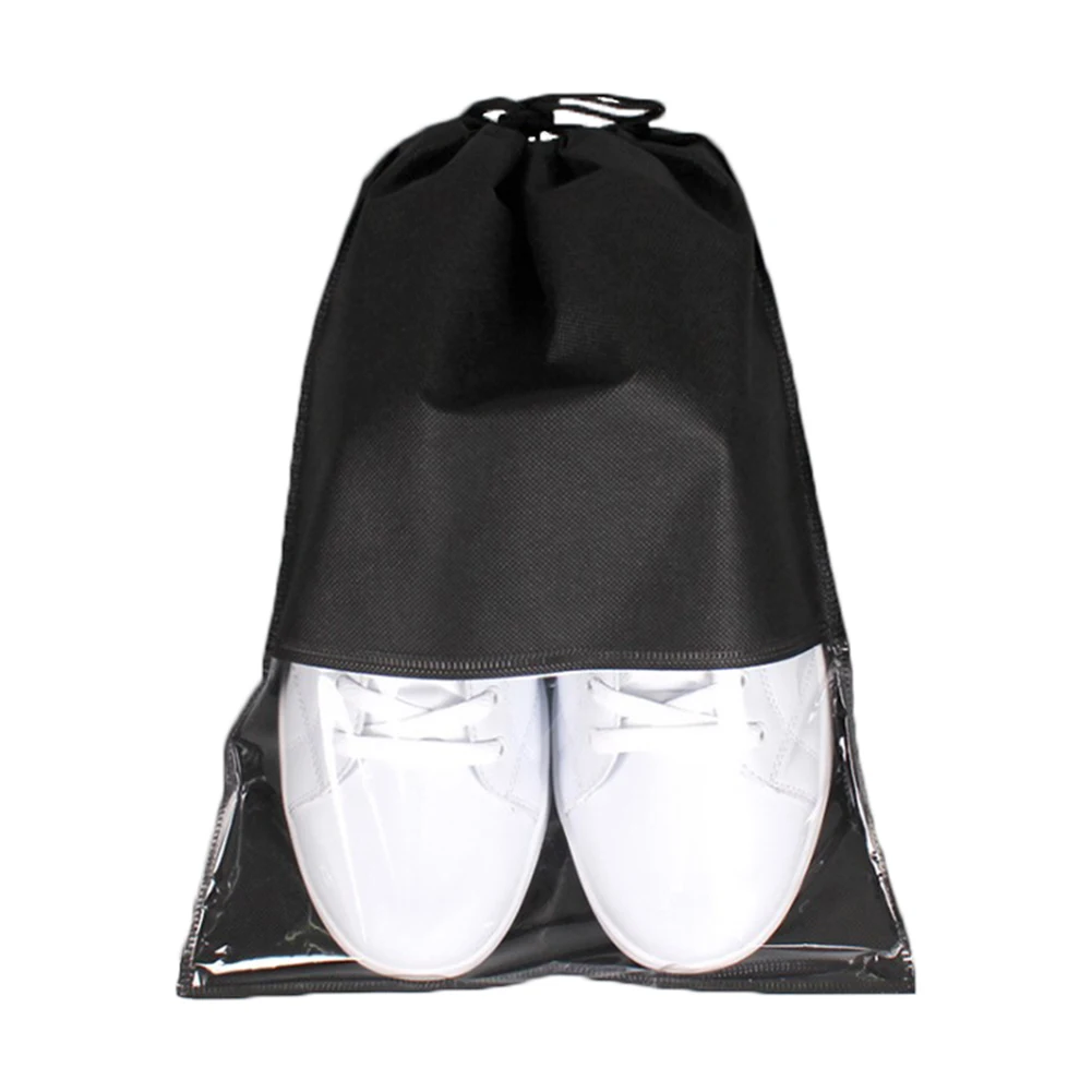 Женская Мужская обувь, сумка из нетканого материала, дорожные туфли на шнурках, тканевые сумки, сумка, органайзер, дорожные аксессуары - Цвет: Black L