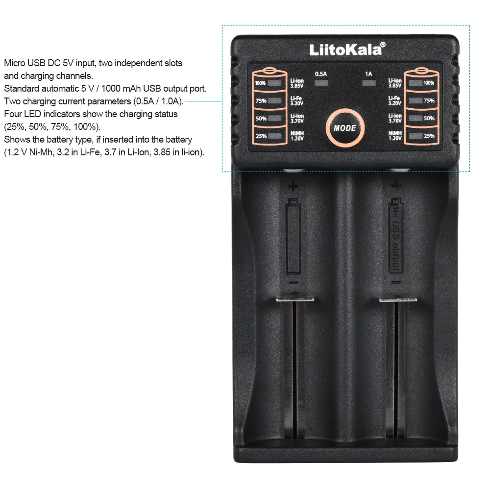 Lii-202 Smart 18650 зарядное устройство для 1,2 V/3 V/3,7 V/4,25 V 18650/26650/18350/16340/18500/AA/AAA NiMH литиевые перезаряжаемые аккумуляторы