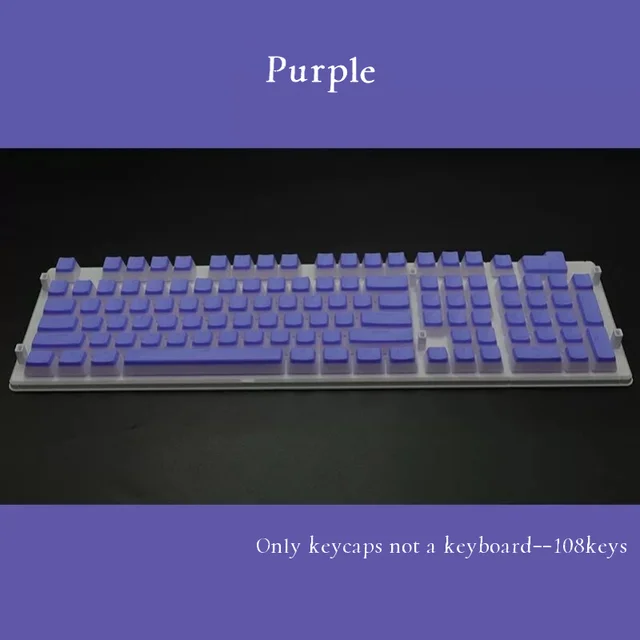 PBT OEM 108 Keys Pudding Keycaps For Cherry MX Switch Mechanical Keyboard RGB Gamer Keyboards Blue/Black/Brown/Black Switch Purple