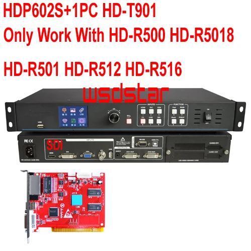 HDP602S+ 1 шт. HD-T901 USB& SDI светодиодный видео процессор Вход USB/SDI/HDMI/DVI/VGA/CVBS 1920*1200 светодиодный экран в аренду видео процессор работать с HD-R500 HD-R5018 HD-R501 HD-R512 HD-R516 HD-R501S Лидер продаж