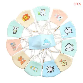 

3Pcs baby Cute cartoon animal pure cotton adjustable dust breathable soft, healthy Mouth Mask protection against dust Face Masks