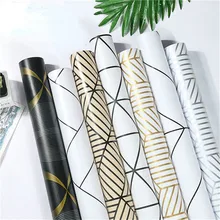 Abstract Geometric PVC Wallpaper Grid Self Adhesive Arrow Peel And Stick Contact Paper For Wall Renovation Furniture Sticker