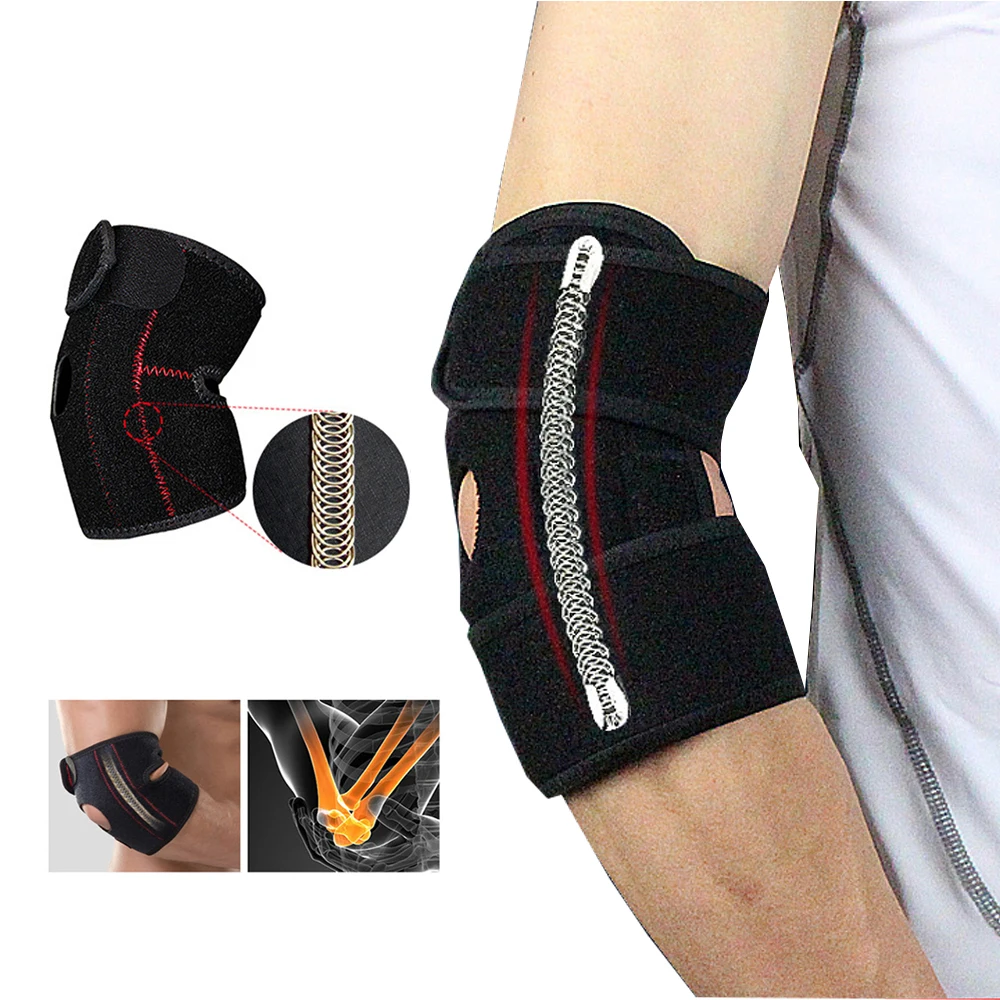 1pcs Adjustable Spring Support Elbow Pads Sport Elbow Guard Sport