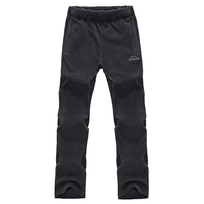 Men Gray Осенне-зимние мужские флисовые брюки для прогулок, походов, верховой езды, рыбалки, скалолазания, спортивные теплые брюки, брюки с подкладкой 4XL, большие размеры - Цвет: Men Gray