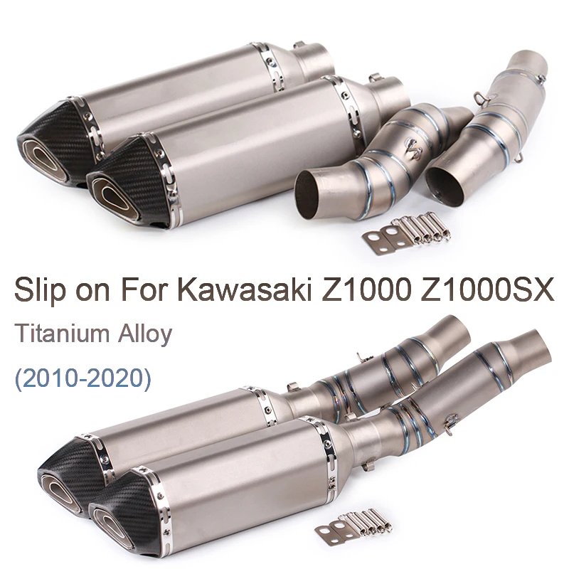 

Slip on For Kawasaki Z1000 Z1000SX 2010-2020 Motorcycle Full Exhaust System carbon fiber Muffler Left and Right Exhaust Muffler