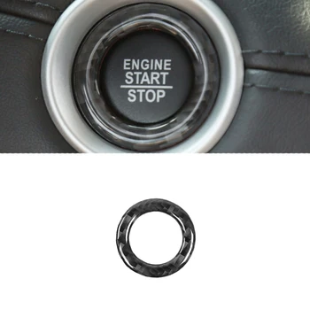 

for Jeep Cherokee 2014+ Car Ignition Switch Cover Trim Stickers Car Interior Accessories Car Styling Soft Carbon Fiber Look 1pcs