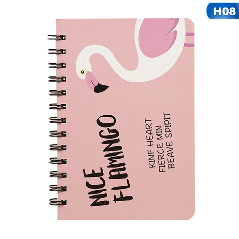 H08 Flamingo For Spiral Coil Notebooks- Kawaii Notebook / Diary Agenda / Creative / Notebook From Cartoon Office School Supplies - Цвет: H08