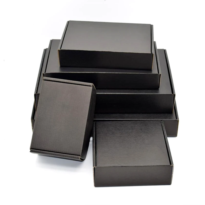 Black Color Packaging Box, Small Gifts Box, Kraft Paper Box for Wig Jewelry, Custom Printed Logo, 5 Pcs, 10Pcs 3 H147eab11179946cc9ab332f126a444abg
