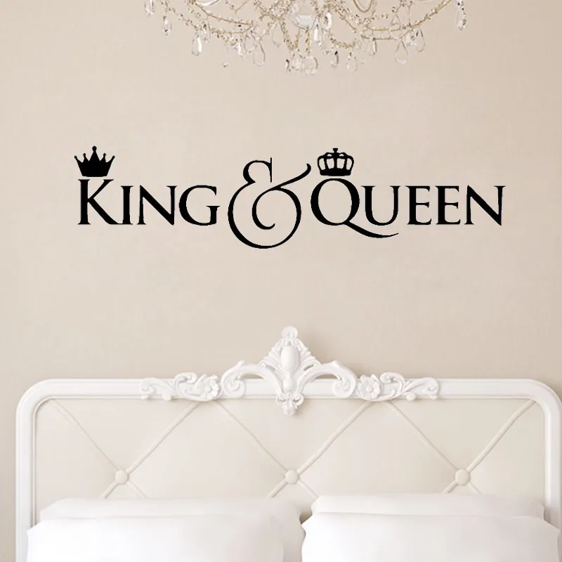 King Queen Wall Sticker Home Decor Removable Lover Bedroom Decoration Kids Children Room Decals Art Murals Wallpaper | Дом и сад