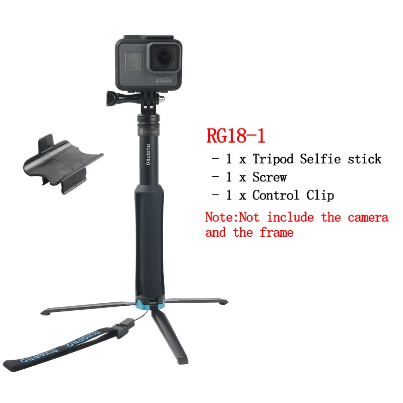 RG18-1 Ручной штатив для селфи выдвижной монопод для Gopro Hero 8 7 6 5 4 3+ SJCAM Xiaomi YI 4k EKEN H9 sony Спортивная камера - Цвет: RG18-1