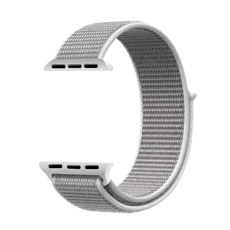 Петля, тканый нейлоновый ремешок для apple watch, ремешок 42 мм, 38 мм, спортивный тканевый нейлоновый браслет 44 мм 40 мм наручных часов iwatch, 4/3/2/1 - Цвет ремешка: Seashell