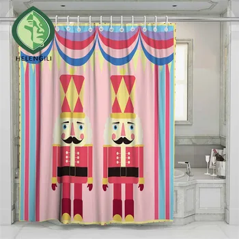 

3D Nutcracker Soldier Beach Shower Curtain Bathroom Waterproof Polyester Printing Curtains for Bathroom Shower