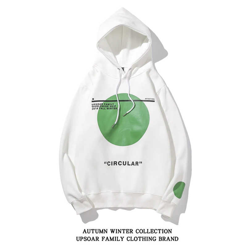 OSCN7 High Street Print Fleece Hooded Sweatshirt Woman Fall Streetwear Plus Velvet Oversize Hoodies Womans 930