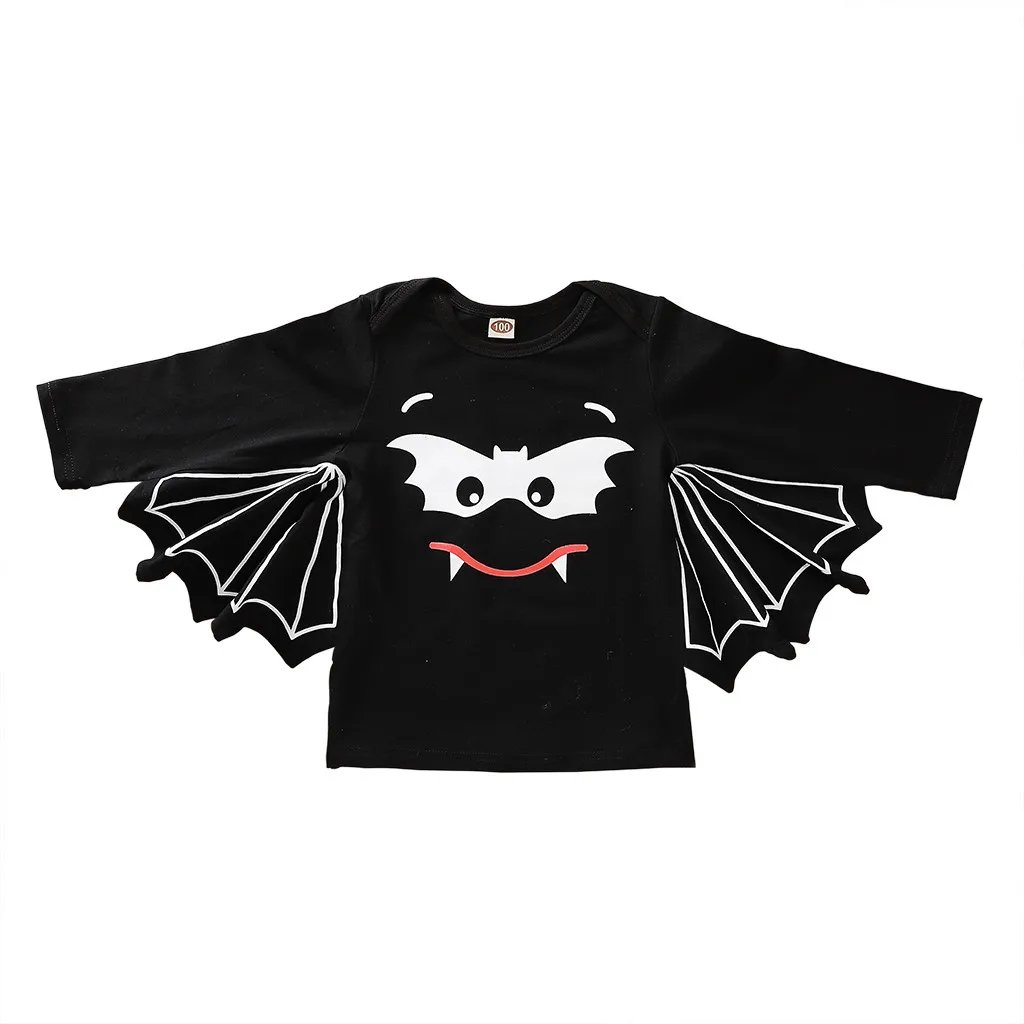 Fashion Children's girls clothes cotton o-neck Newborn Baby Boys Cartoon Print Halloween Cosplay Costume Tops Clothes H4