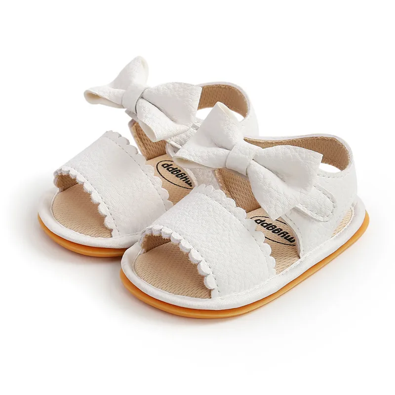 Fashion Newborn Infant Baby Girls Princess Shoes Bowknot Toddler Kids Girls Summer Casual Sandals PU Non-slip Shoes 0-18M