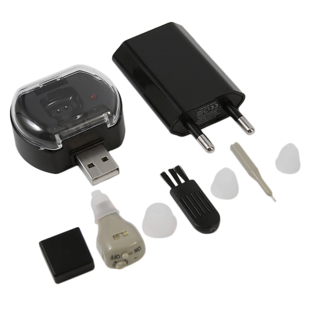 Аудиофон аккумуляторные слуховые аппараты усилитель звука Невидимый Портативный Легкий слуховой аппарат для пожилых глухих JZ-1088H2